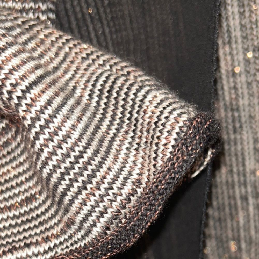 NIC+ZOE Black Brown Gold Sparkly Fancy Cardigan XL - Picture 4 of 7